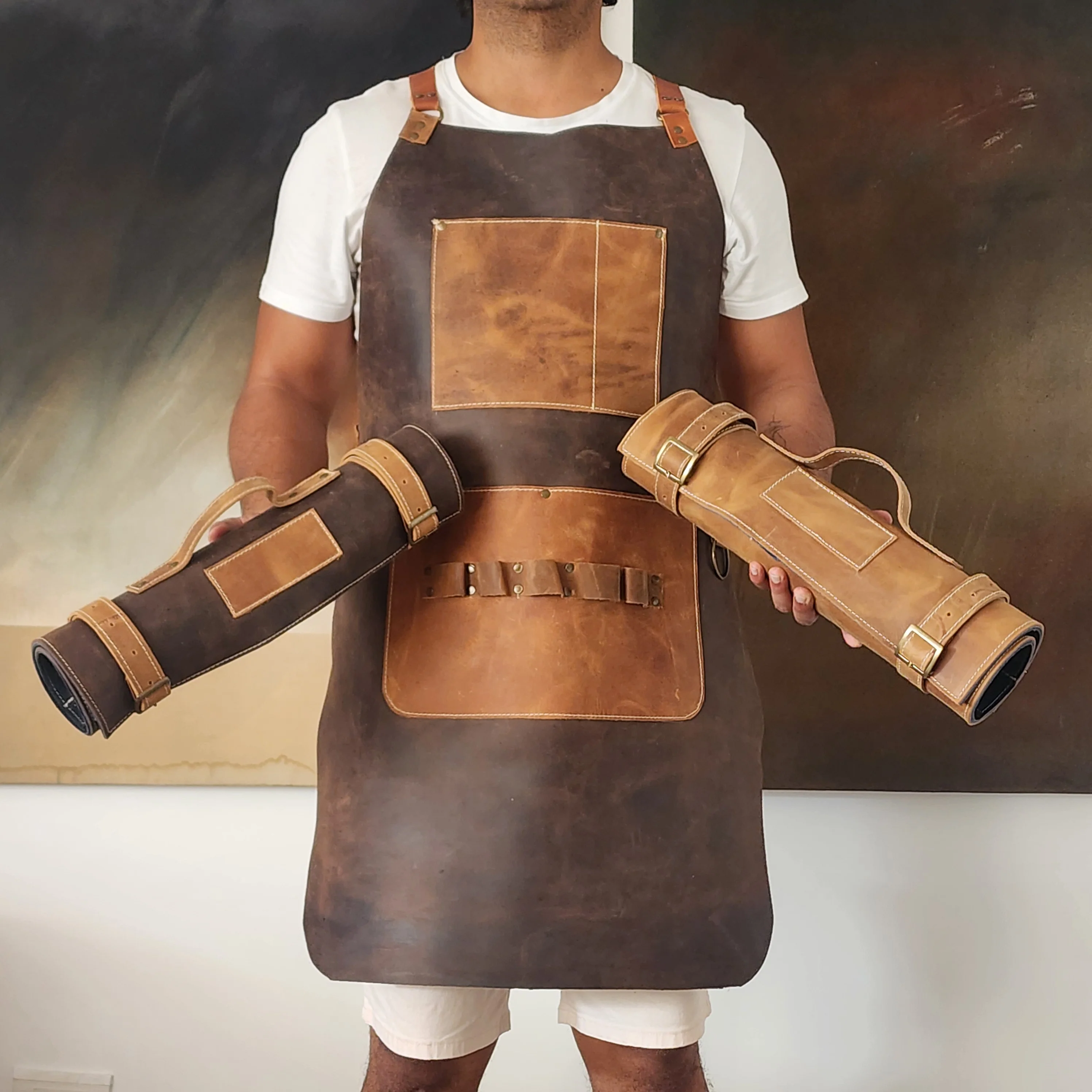 Delantal Parrillero 100% cuero - Image 3
